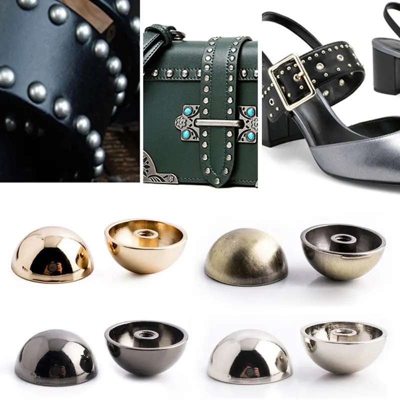 10pcs 8/10/12/12mm Metal Dome Rivet Screw Spike Studs Punk Spots Garment Leather Craft Bag Belt Wallet Decoration Parts