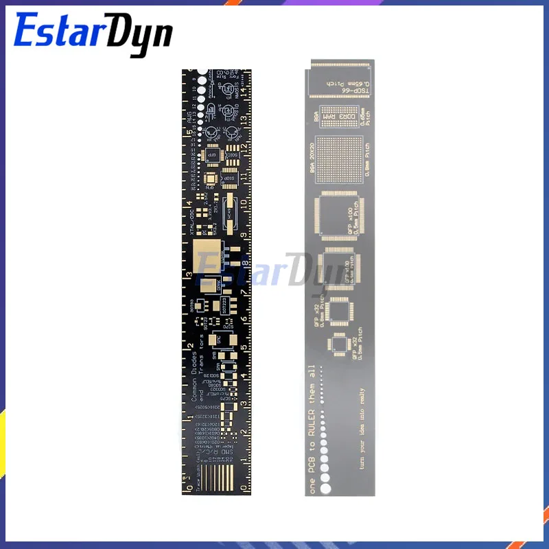 Estardyn PCB Ruler 15cm For Electronic Engineers For Geeks Makers Fans PCB Reference Ruler PCB Packaging Units v2 - 6