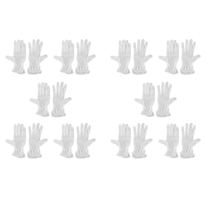 

10X Pair Protective Anti-Slip White Cotton Work Driving Gloves