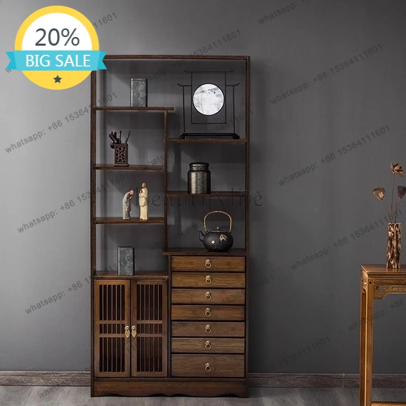 D38Multi-layer tea storage rack cabinets, Duobaoge storage and storage Bogu racks floor-to-ceiling antique