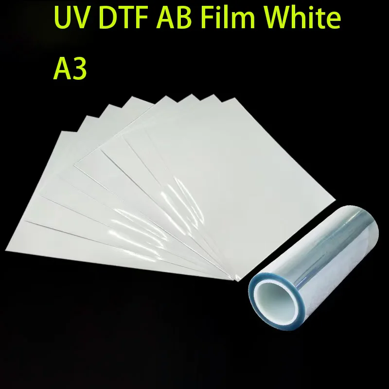 A3 UV DTF Crystal Label Transfer Film White/ Gold Metallic Waterproof Printable Sticker Film For Custom Logo DIY