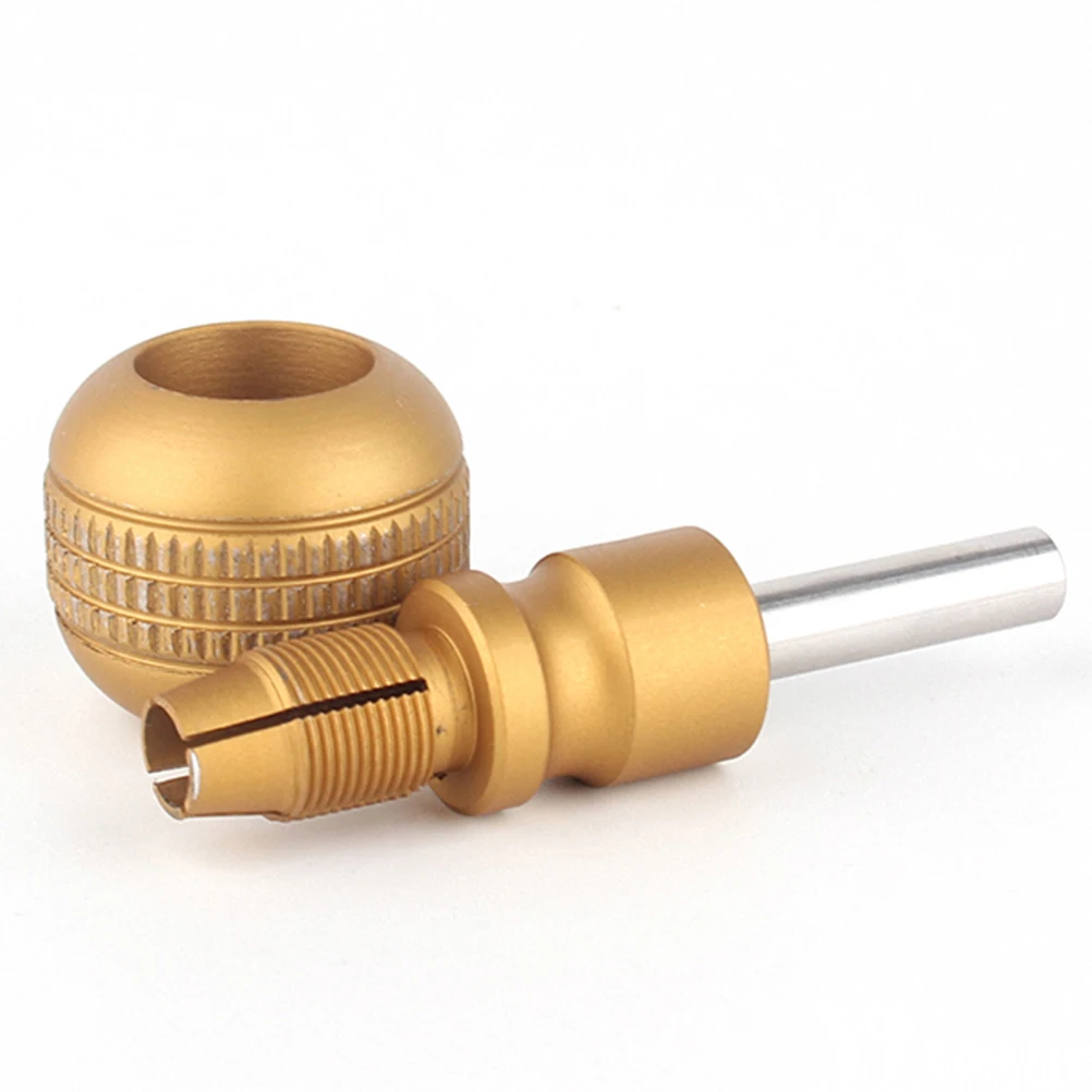 

35Mm Self-Locking Machine Handle Grip Anti-Slip Thickened Aluminum Alloy Golden For Tattoo Equipment Tool Tube Holder