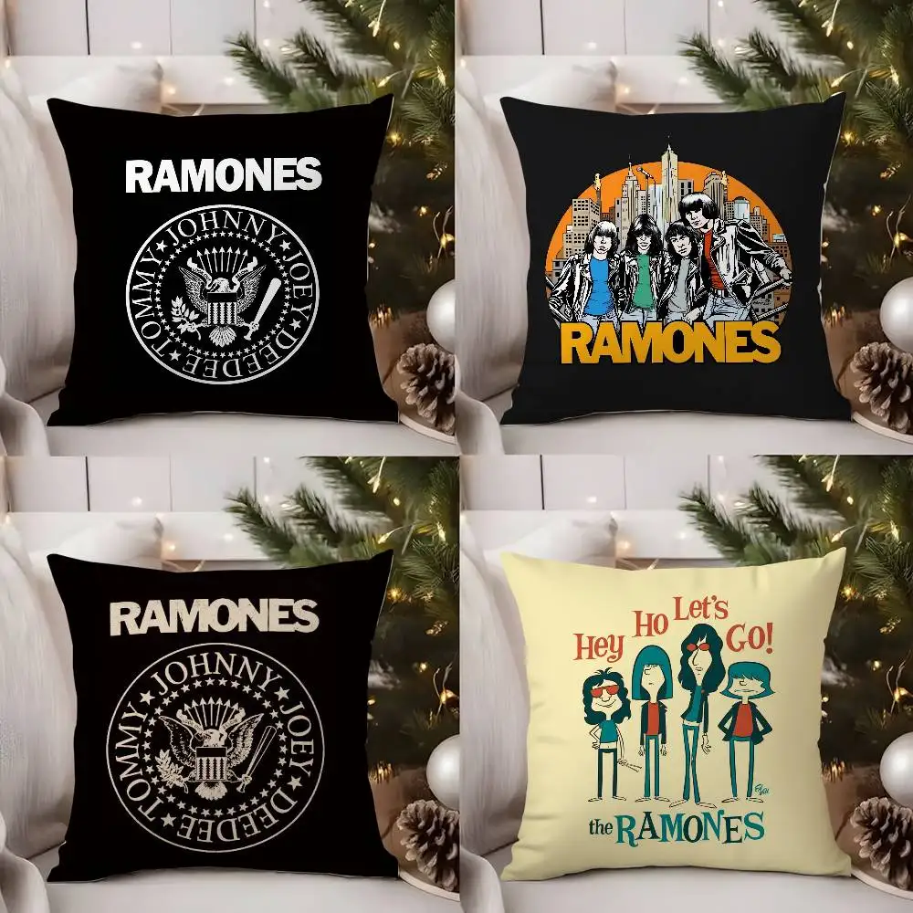

Rock R-Ramones Pillow Case Office Sofa Dorm Chair Back Short Plush Double-sided Printing Home Cushion Cover