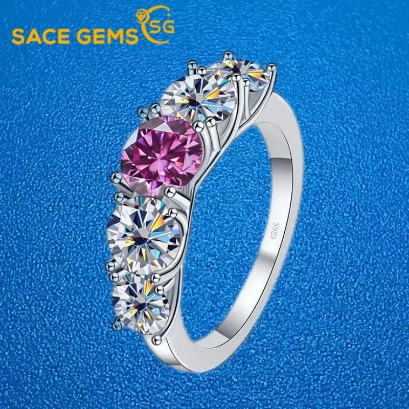 

SACE GEMS GRA Certified 3.6CT Moissanite Ring VVS1 Lab Diamond Solitaire Ring for Women Engagement Promise Wedding Band Jewelry