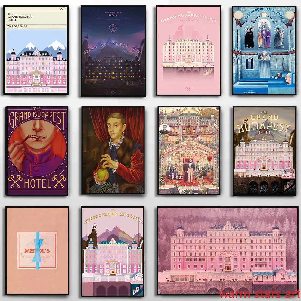 Grand Budapest Hotel Vintage Classic Movie HD Print Posters Modular Pink Art Picture Canvas Painting Nordic Bedroom Home Decor