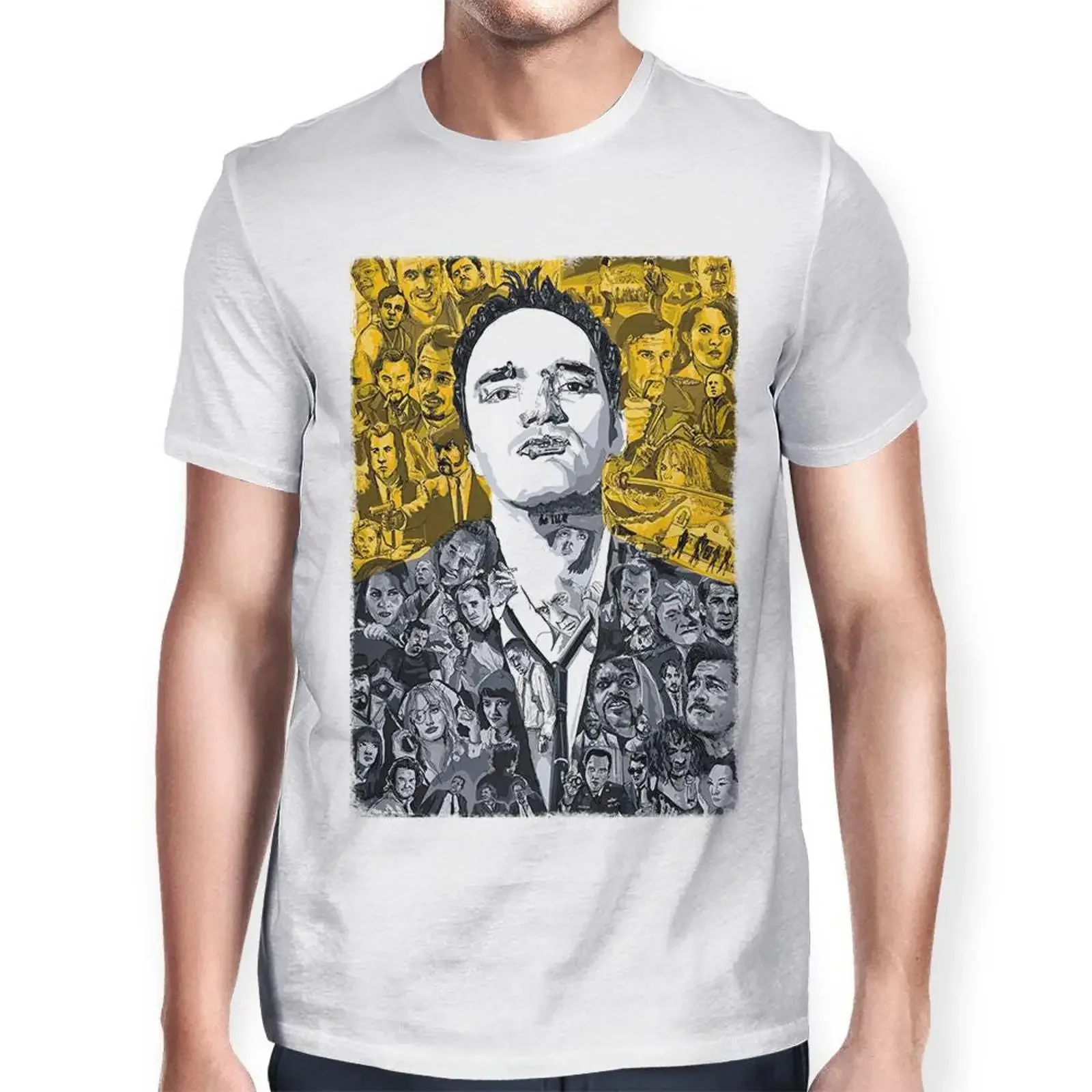 クエンティン・タランティーノ映画アート-tシャツ-メンズ＆レディースサイズ-ヴィンテージ-ウォッシュ加工-多用途-ストレッチ素材-通気性-ファッション-オム