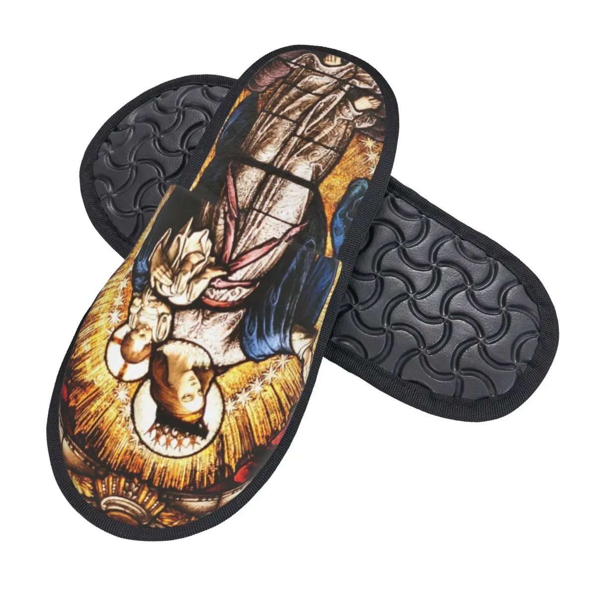 Custom The Virgin Mary Soft Memory Foam House Slippers Women Catholic Our Lady of Guadalupe Cozy Warm Anti-Skid Slipper