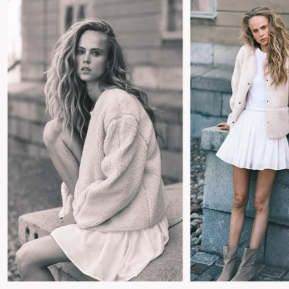 

Faionable round Ne Color Comfortable Teddy Fce Jaet Women's New Arrival Autumn 2025 Street Sle Polyester Fib...