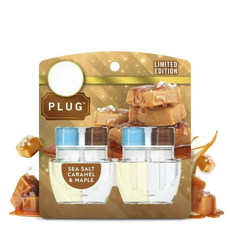 

Plug Refill Odor-Fighting Air Freshener Sea Salt Caramel & Maple Scent, 3 Ct 0.87 fl oz Each