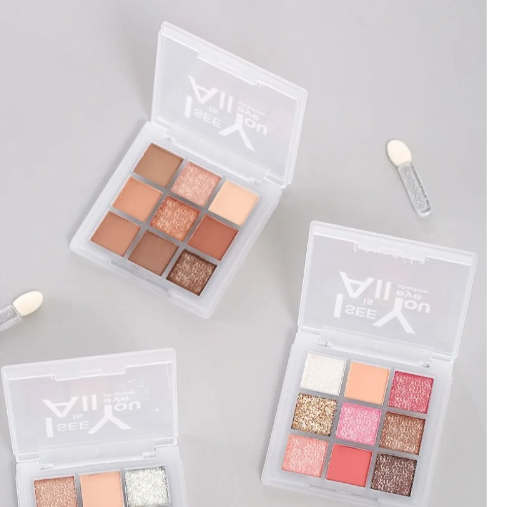 9 Color Eye Shadow Plate Waterproof Shining Eyeshadow Tray Long-lasting Cosmetics Lying Silkworm Women Eye Makeup Beauty Tools