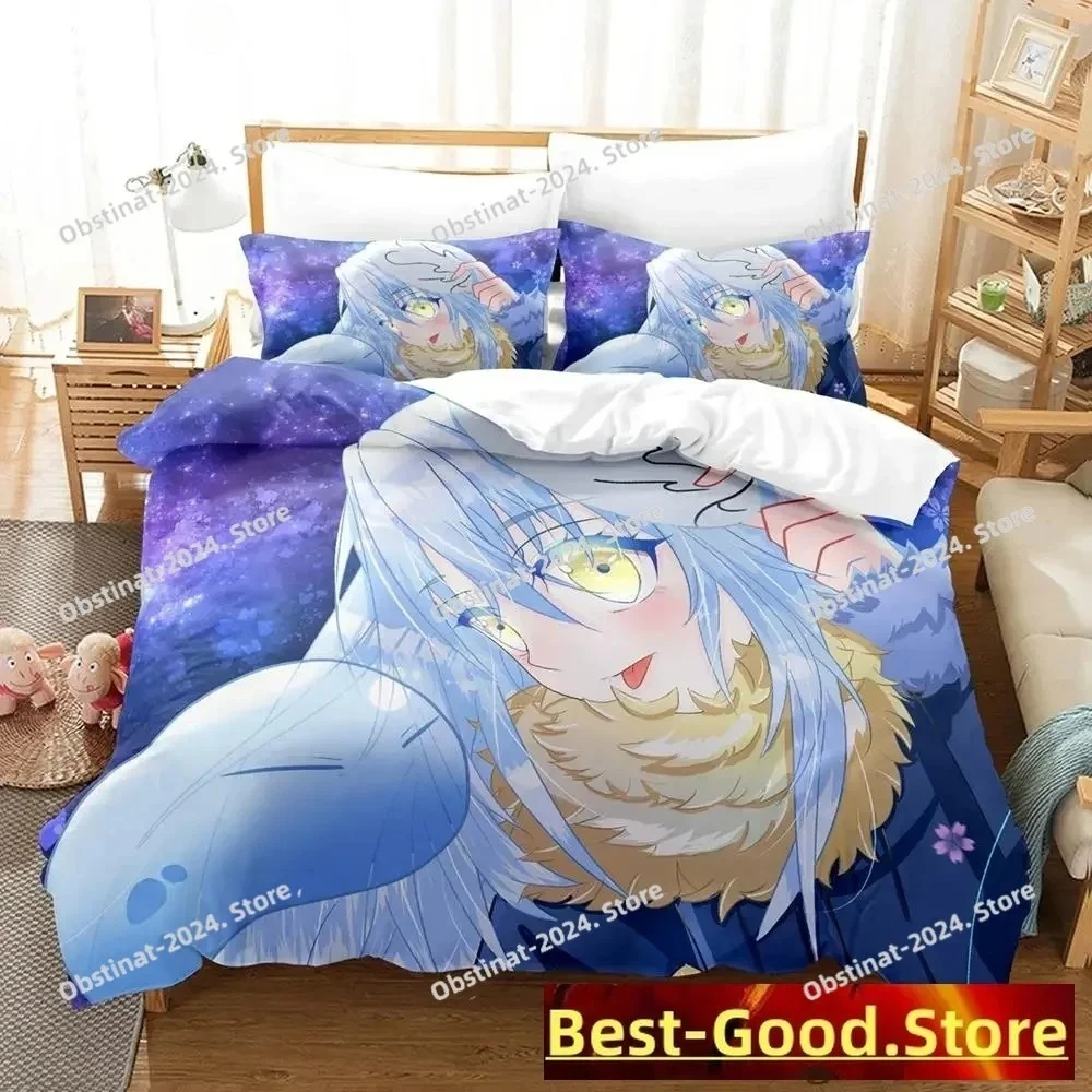 

2023 Rimuru Tempest Bedding Set Single Twin Printed Bed Set With Pillowcase Bed Duvet Cover Single Double Queen Super King Size