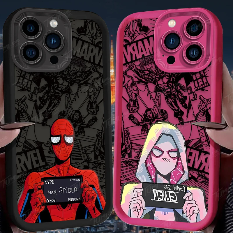 Funda de silicona Super Cool Spider Man para iPhone 17 Air 16 16E 15 14 13 12 11 Pro Max X XS X S Max XR SE 2020 SE4 7 8