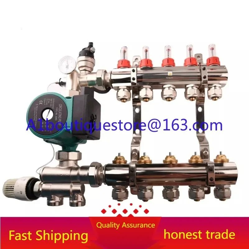 フローメーター付き真ちゅうパイプ分配マニホールド、ウォーターバルブ、床暖房システム