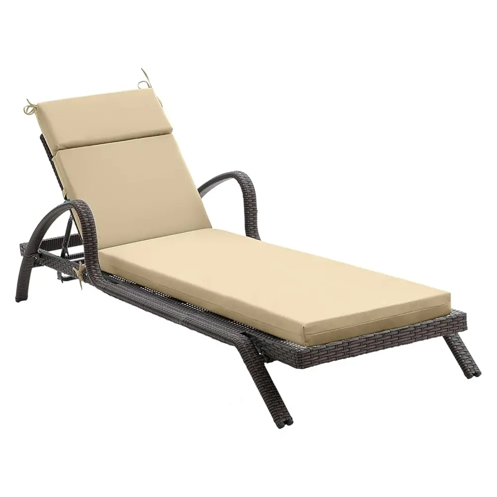 

Chaise Lounge Cushions Outdoor Furniture, High-Density Foam Chair Cushion With Ties, Weather & Fade Resistant - Patio Recliner