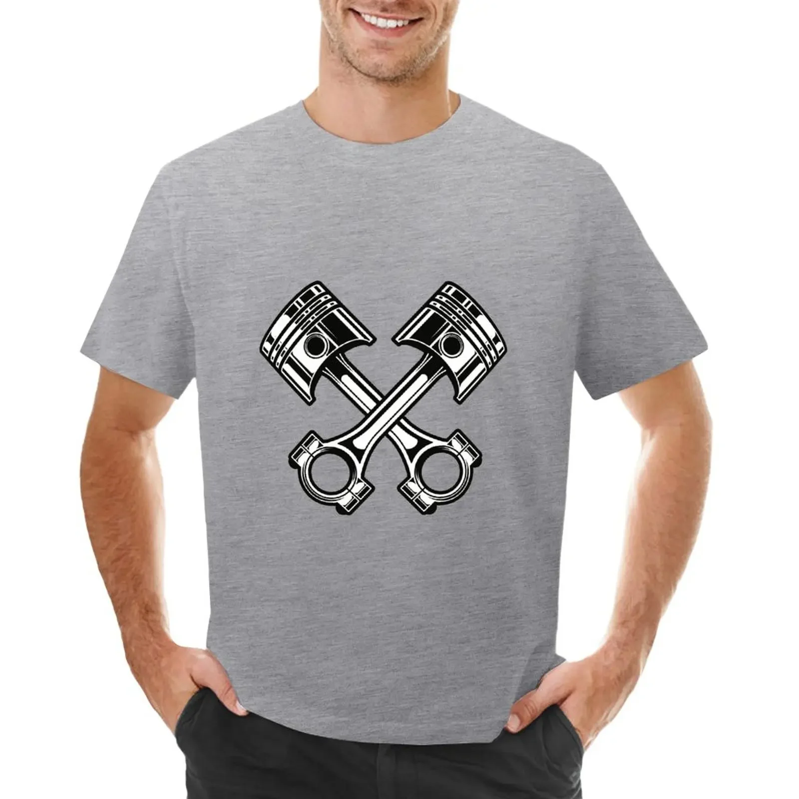 

Crossed pistons T-shirt quick-drying aesthetic clothes blanks plus size tops clothes for men