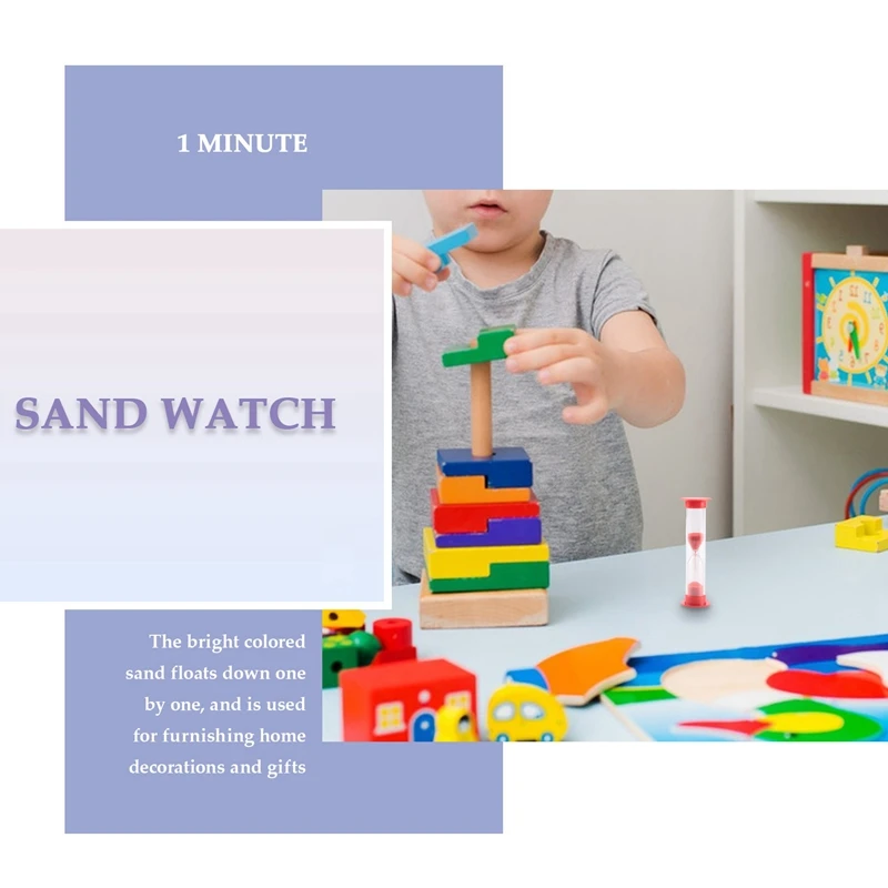 Classroom Sand Timer para Crianças, Ampulheta Coberta, Temporizador de 1 Minuto, 40 Pcs Set