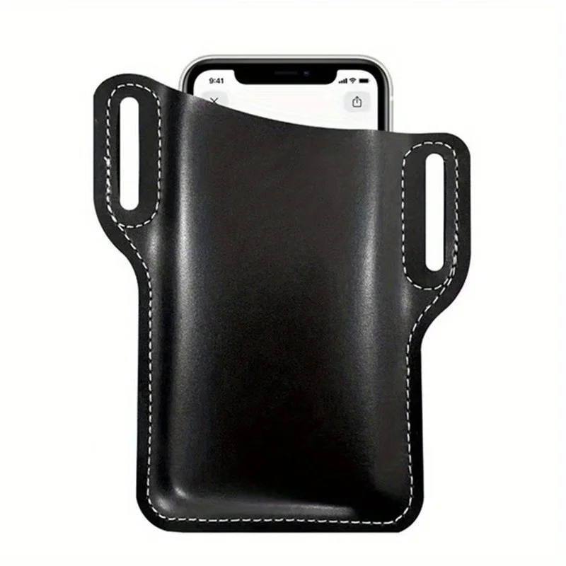 Multipurpose Sports Waist Pack, Leather Phone Waist Bag, Hanging Belt Bag for Mobile, Outdoor Gear Accessories for Active Use view 6