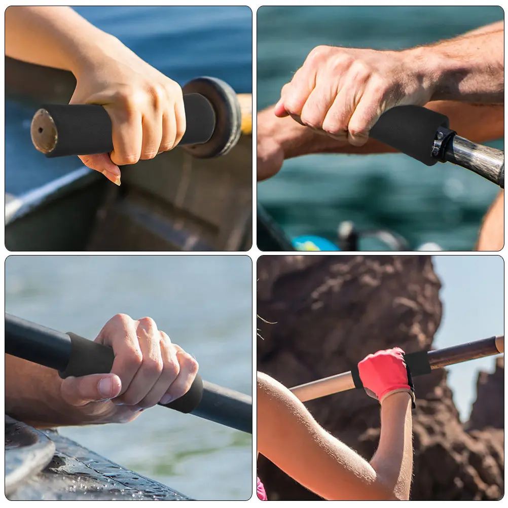 Kayak Paddle Grips 2 Pairs Breathable Non Slip Sponge Handle Covers for Comfort Power and Control