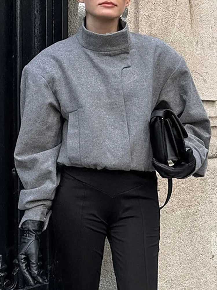 

Элегантная женская шаль из смесовой шерсти, модная однобортная женская уличная одежда с круглым вырезом, осень-зима 2022, повседневная женская верхняя одежда