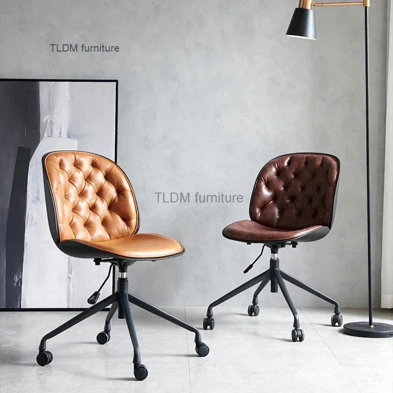 

Creative Backrest Office Chairs Computer Chair Nordic Office Furniture Lifting Swivel Chair Simple Restaurant Iron Dining Chair