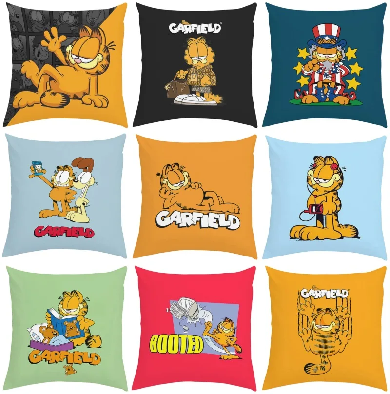 Cute anime pillowcase G-Garfields printed chair waist backrest sofa cushion cover custom gift 40x40cm