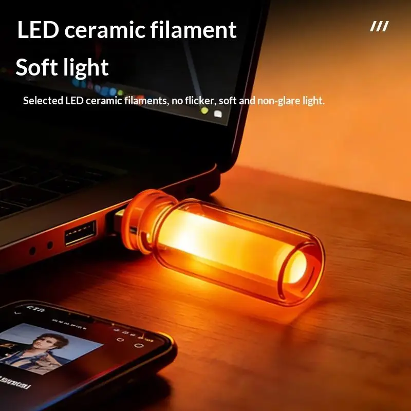 Car USB Glass Bottle Ambient Light Plug and Play RGB Transparent Night Light for Auto Interior Atmosphere Decor