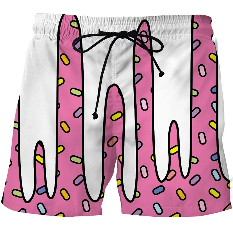 Pantalones cortos de playa con estampado 3D de garabatos para hombre y mujer, Shorts modernos de arte abstracto, informales, de verano, para monopatín, bañadores deportivos