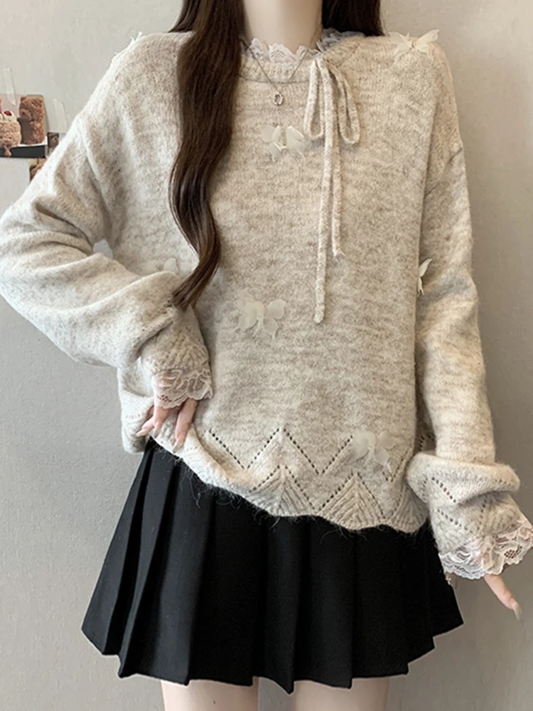 

Versatile Long Sve Knitted Sweater Women's Autumn Winter Faion Slimming Concealing Base Layer Outdoor Casual Wear