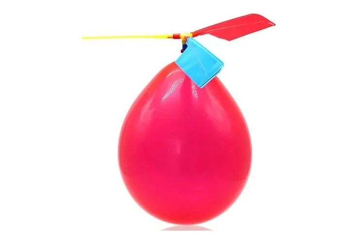 Student science experiment balloon plane helicopter UFO children DIY hand-made invention technology small production materials