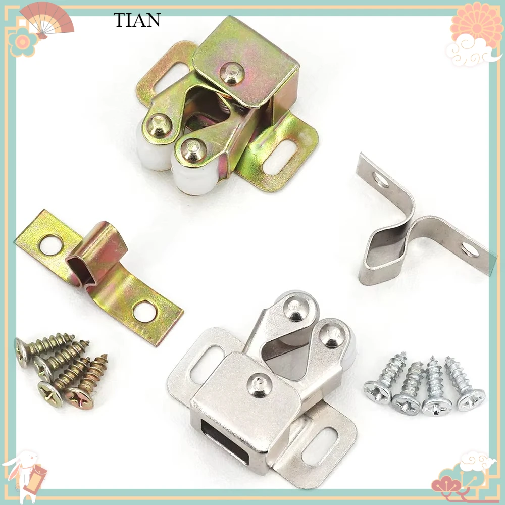 Sets Cabinet Roller Catch Door Stop Closer Stoppers Damper Buffer Clasp Latch for Wardrobe Cupboard Furniture Hardware