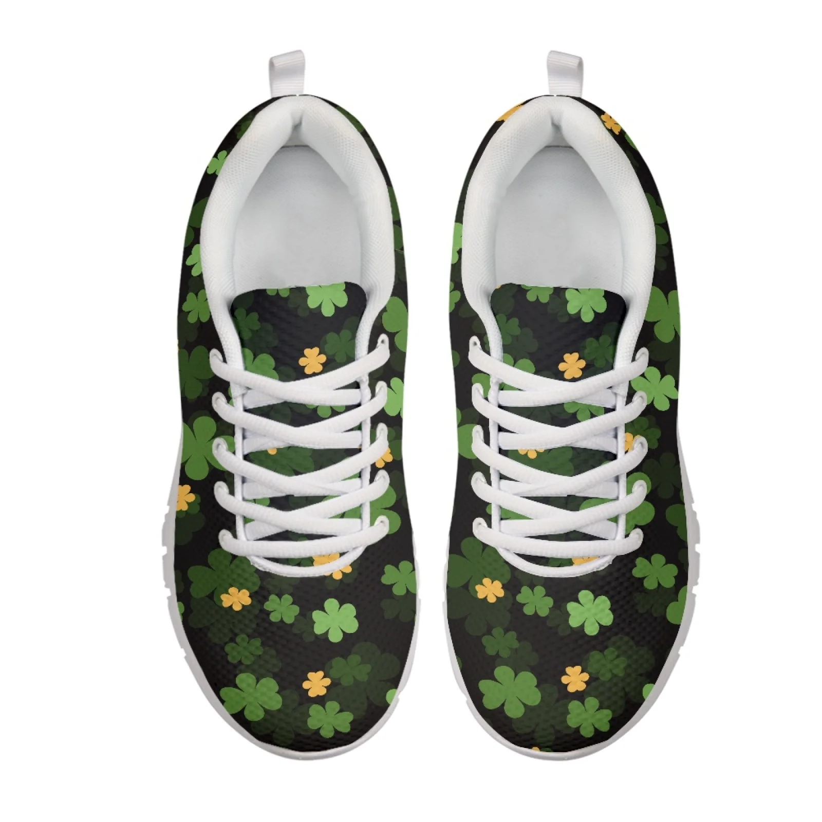 Coloranimal Breathable Lace Up Travel Shoes for Men Men's Jogging Shoes for Running Clover