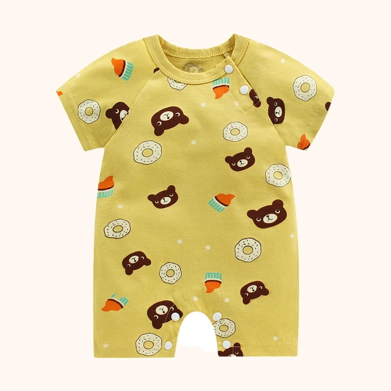 Ropa de bebé recién nacido, niño y niña, artículos de algodón, mono de manga corta de verano, pelele infantil, ropa de dormir