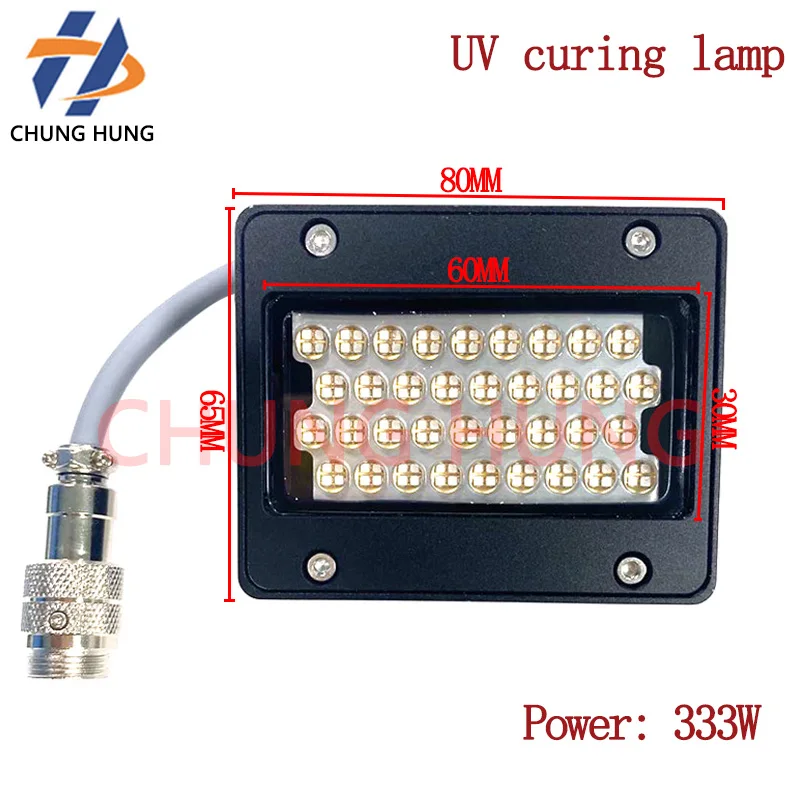 

6030LED UV curing lamp is used for ink drying in flatbed printers. LED curing lamp can be customized