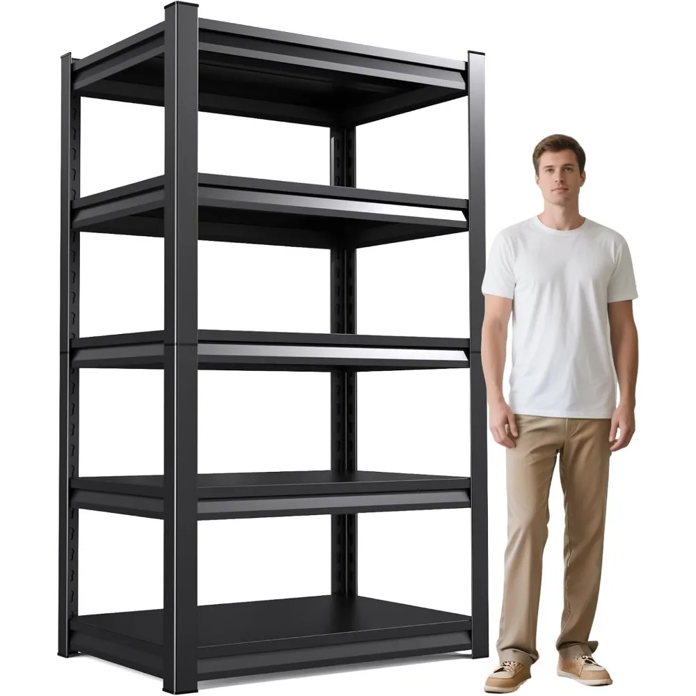 

92.91" H Garage Shelving Heavy Duty, 5 Tier Adjustable Storage Shelves, 3000LBS Metal Shelving Unit,Utility Shelf Storage Rack f