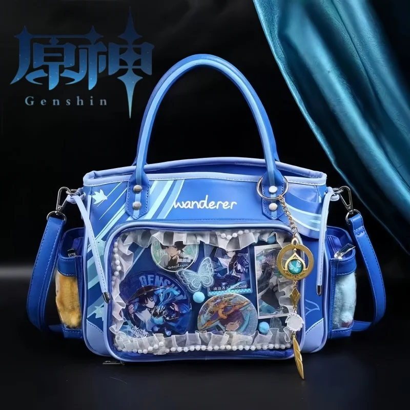 

Genshin Impact через плечо, большая вместительная сумка на одно плечо, игровая периферия, сумка для куклы, сумка Ita, подарок на фестиваль для мальчиков и девочек