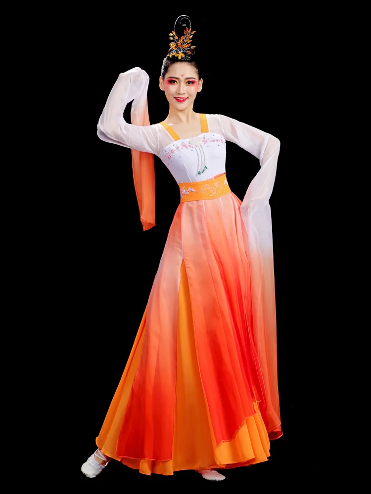 Robe de Spectacle de brevClassique à Manches d'Eau Dégradées, Tenue de brevde Hong Kong, Nouvelle Collection