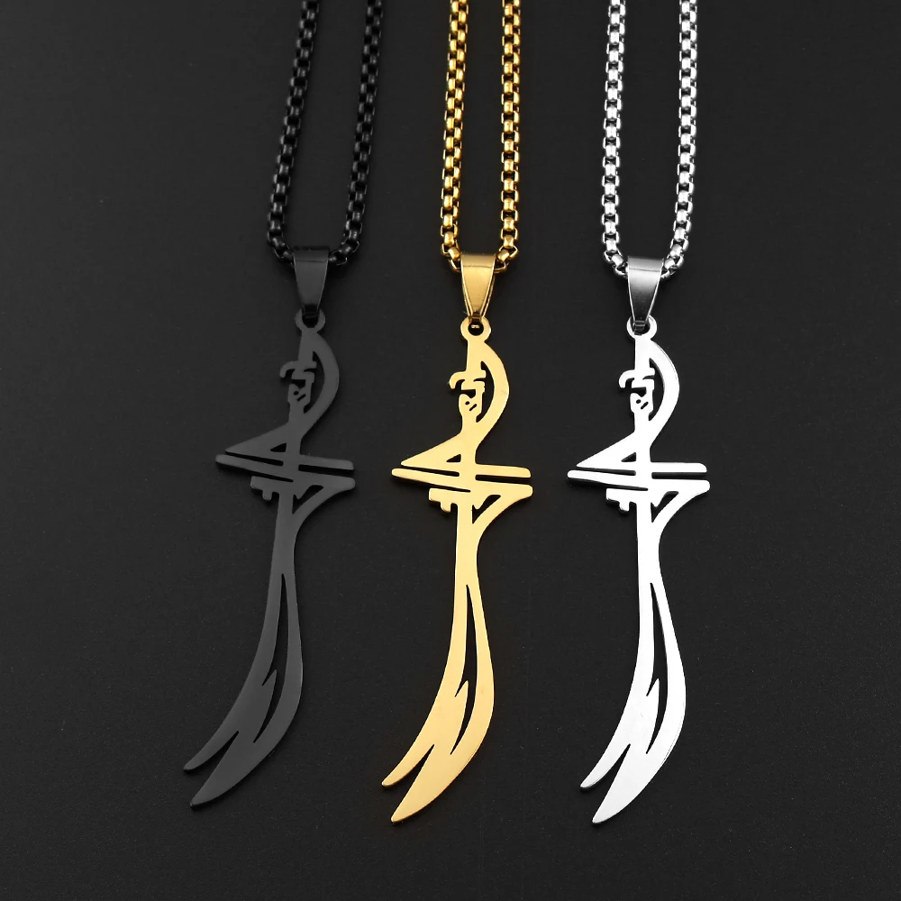 Arabic Sword Saudi Necklaces Stainless Steel Islamic Muslim Zulfiqar Imam Ali Swords for Men Islam Accessories Gift  Jewelry