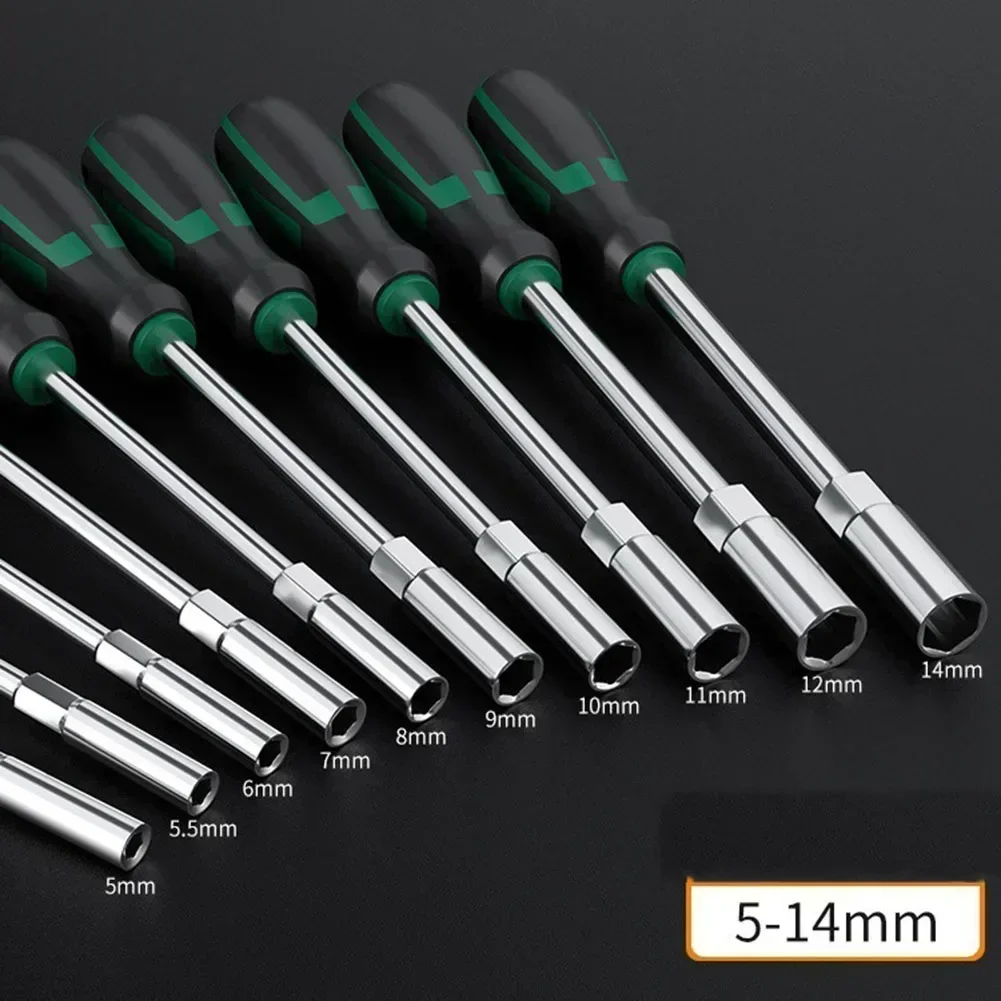 

1pc Metal Screwdriver Socket Wrench Hex Screwdriver Hexagonal Nut Key Extend Driver 5-14mm Deep Socket Screwdriver Tool
