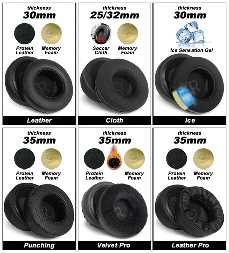 Imagen 2 del producto Almohadillas de repuesto para auriculares Sennheiser Urbanite XL, almohadillas de tela de malla con memoria, cubiertas de esponja suave de proteína