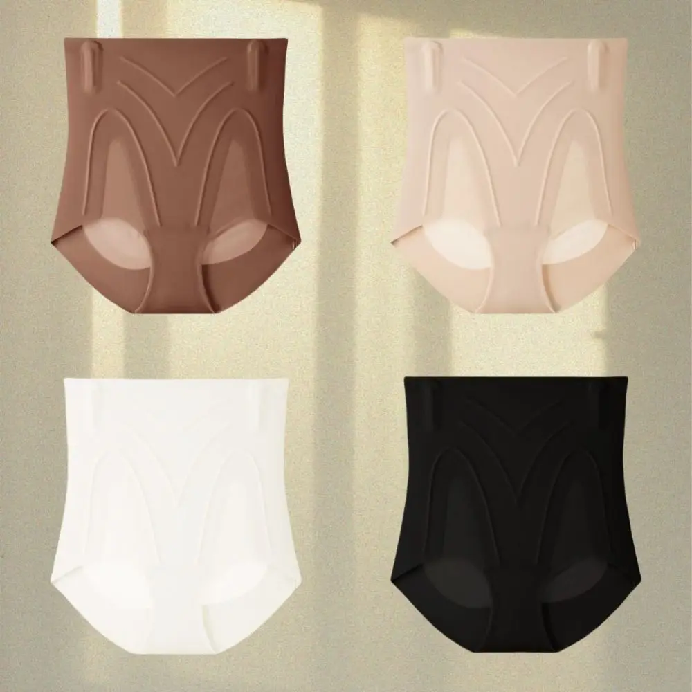 Faja moldeadora de cuerpo posparto de cintura alta, bragas de Color sólido con entrepierna de seda Mulberry, ropa interior sin costuras, entrenador de cintura