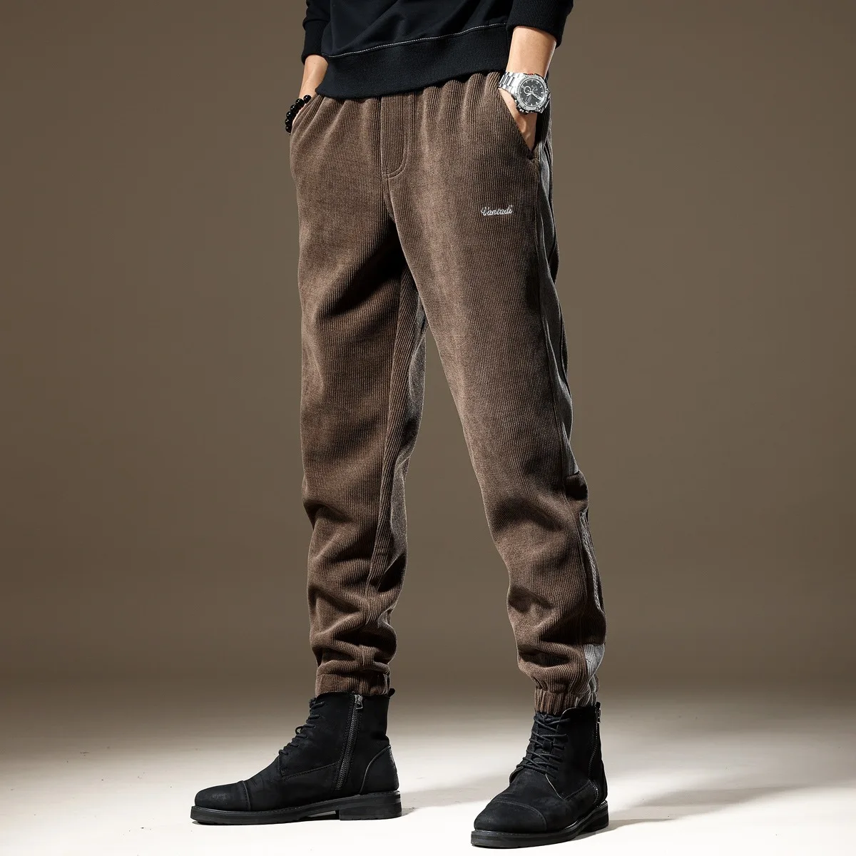 

2024 Spring and Autumn New Fashion Trend Sports Corduroy Pants Men's Casual Loose Comfortable Large Size High Quality Pants 4XL