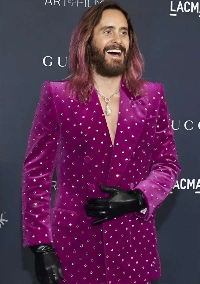 Conjunto de trajes de cristales para hombre, chaqueta hecha a medida, 2 piezas, Blazer + Pantalones, alfombra roja de lujo, abrigo de esmoquin para novio de graduación y boda