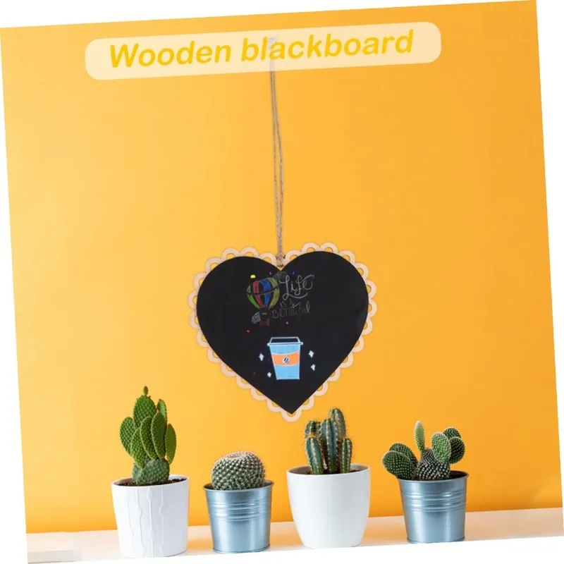 على شكل قلب سبورة خشبية صغيرة السبورة معلقة مذكرة رسالة ديكور الزفاف حامل المجلس