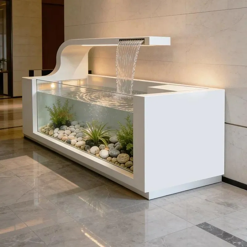 Stainless Steel Square Courtyard Water Feature Outdoor Garden Fountain Decoration Ready to Use Circulating Pool