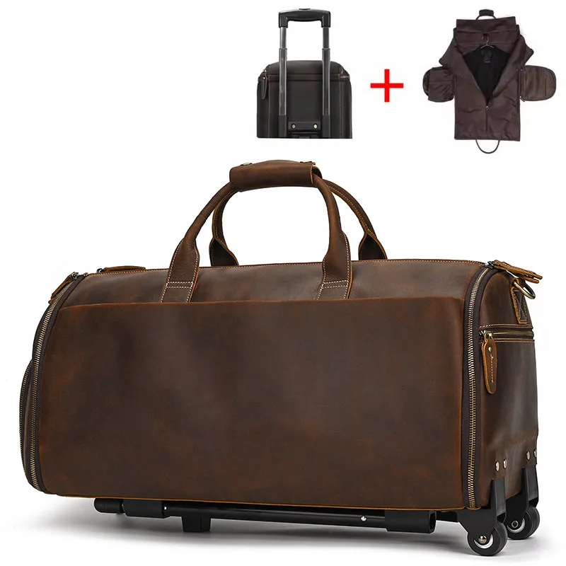 Luufan Crazy Horse Leather Foldable Suit Bag 3