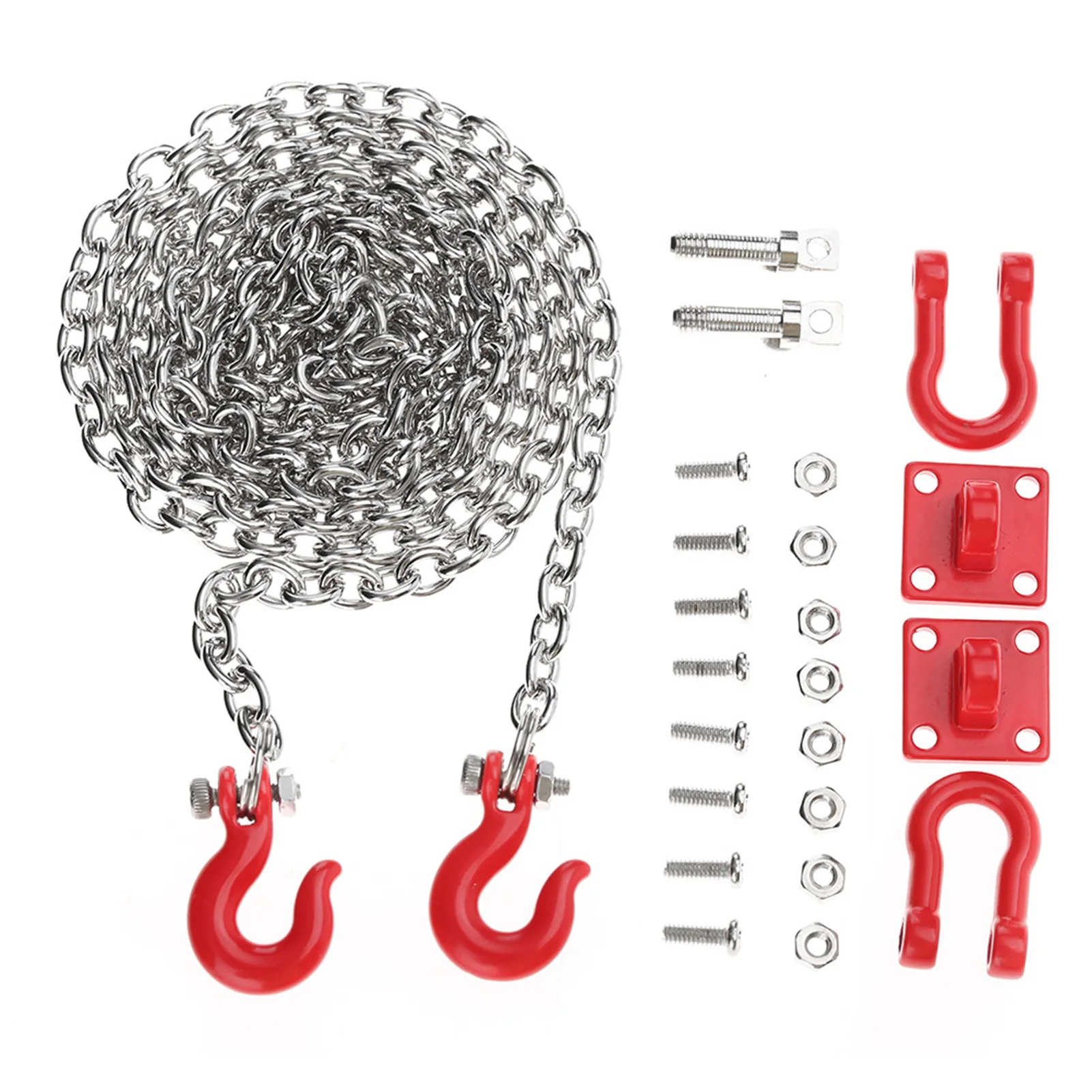 RC牽引フックチェーン U字型レスキュー牽引フックトレーラーチェーン組み立て部品 RCクライミングクローラーカー用