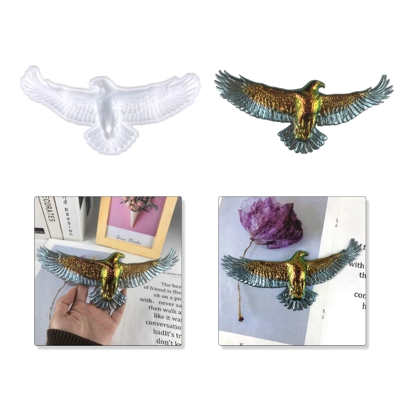 R3MC Flying Eagle Shape Silicone Molds DIY Crafts Plaster Mold Handmade Home Decoration Soap Table Ornament Mould Non-stick