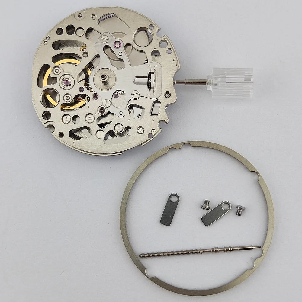 Jap NH70 NH72 Mechanical Movement 24 Jewels Skeleton Mechanism Modification Automatic Watch Replace Movement
