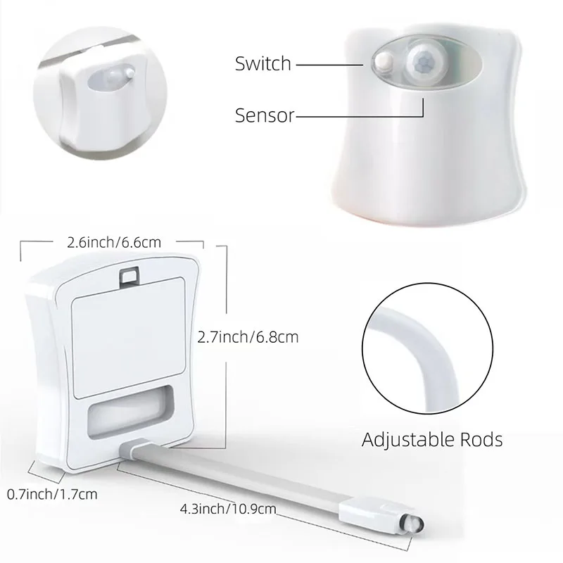 1/2pack LED smart motion sensor night light bedroom cabinet staircase round rechargeable mini night light（8-color）