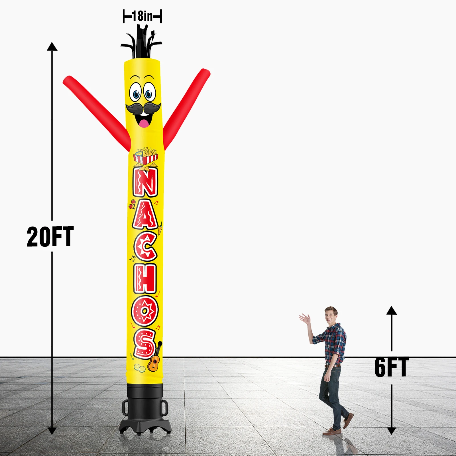 6/10/15/20FT Tall Inflatable Tacos Dancing Guy for Outdoor Decoration Advertising(Blower Not Included)